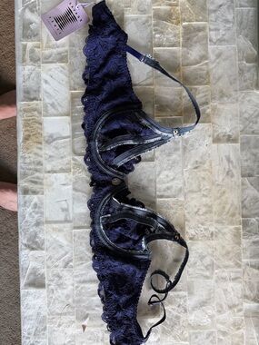 Savage x fenty framed in denim unlined demi bra size 36b